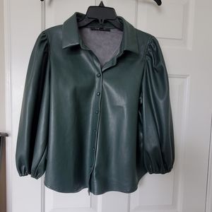 Leather shirt for women's.